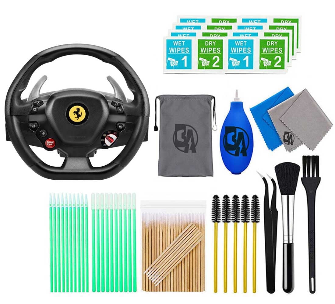Thrustmaster - T80 Ferrari 488 GTB Edition Racing Wheel for PlayStation 5,  4 and Windows - Black With Cleaning Manual Kit Bolt Axtion Bundle Used 