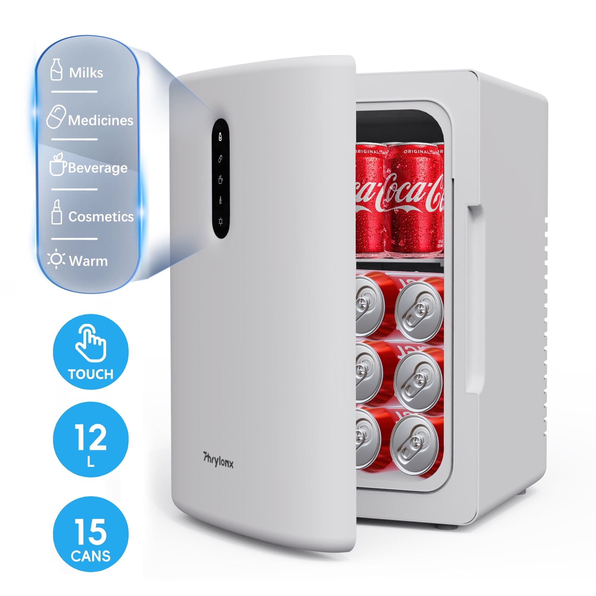 Thrylonx 12L Portable Compact Fridge,120V AC/12V DC Electric Cooler ...