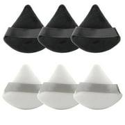 Thsue 6 Pack Pure Cotton Powder Puff, Face Triangle Sponge Soft Makeup Puffs Reusable Washable Face Powder Sponges Puff Cosmetic Foundation Sponge With Strap, Gifts for Lovers