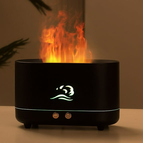 Thsue Aromatherapy Essential Oil Diffuser, Large-capacity Simulation Flame Upgrade Mist Air Humidifier, USB Humidifier Home Office Desk Bedroom Baby Room Flame Atmosphere Lamp, Smart LED Light