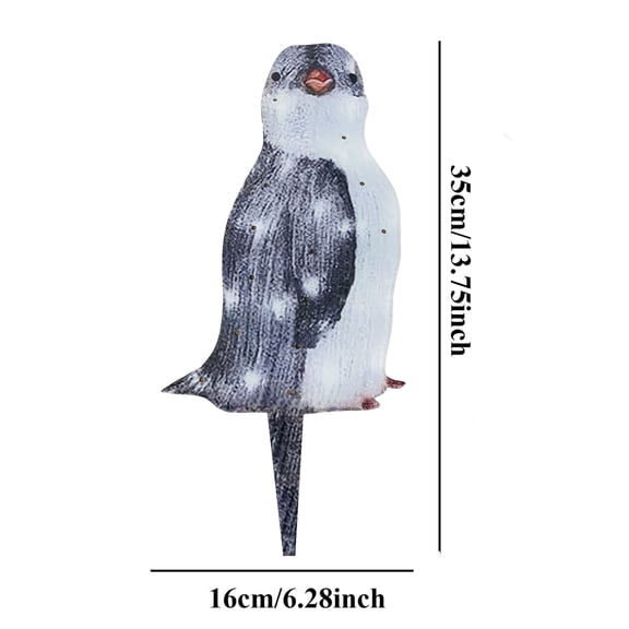 Thsue Christmas Decorations, 13.75" Acrylic Penguin Christmas Stakes with LED Lights Battery Operated, Christmas Decorations Outdoor Yard, Vintage Christmas Ornaments for Indoor Outdoor Home Yard