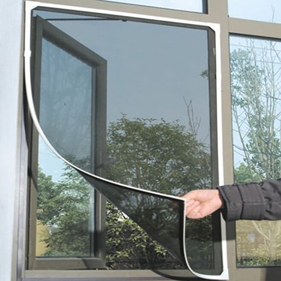Thsue Diy Self-adhesive Window Screen Netting, 50x200cm with Sticky Tape, Encrypted Screen Mesh Can Be Cut, Fitted to Multiple Windows
