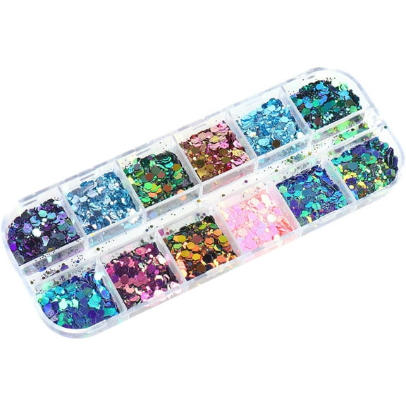 Thsue Hexagonal Lrregular Color Change Mixed Piece Nail Sequins Nail Sequin Set