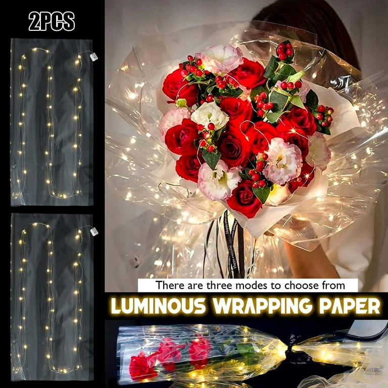 Thsue LED Bouquet Wrapping Paper Wholesale Luminous Flower Wrapping Paper