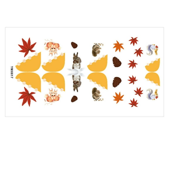 Thsue Maple Leaf Squirrel With Back Nail Sticker Fashion Decoration Nail Art Supplies Nail Sticker
