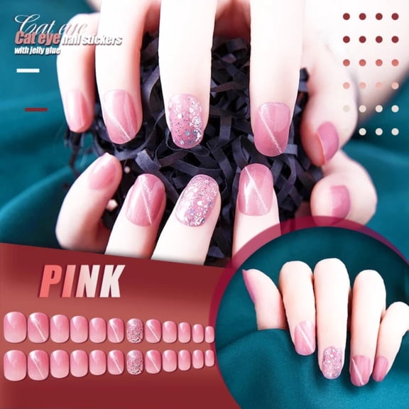 Thsue Mysterious Cat Eye Nail Patch with Jelly Gu m ( 24PCS) 3ml