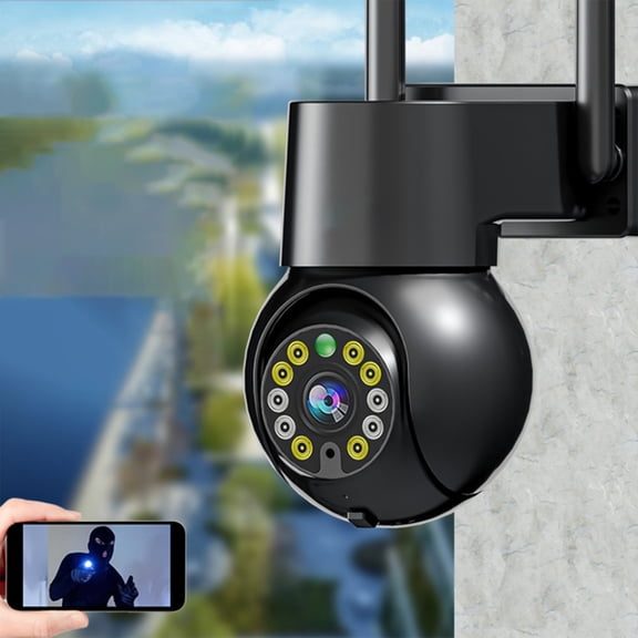 Thsue Outdoor Wide Angle Surveillance Waterproof Camera-Wireless HD Night Vision Camera Home Phone Remote Control Spherical Monitor HD 1080P Security Camera 2.4/5GHz Dual Band WiFi Camer