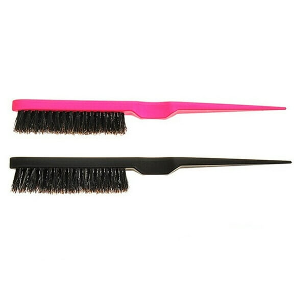 Thsue Salon comb hair teasing brush three row natural boar bristle hair comb