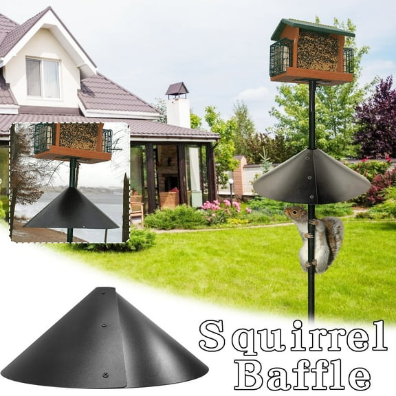 Thsue Squirrel Proof 2" Tall Wrap-Around Bird Feeder Baffle, Black