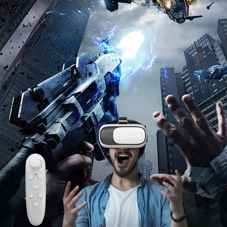 Thsue VR 3D Glasses Virtual Reality Game Movie Goggles Game Handle Set Wireless Bluetooth Connection Gift For Kids And Adults For 3D Gaming and VR