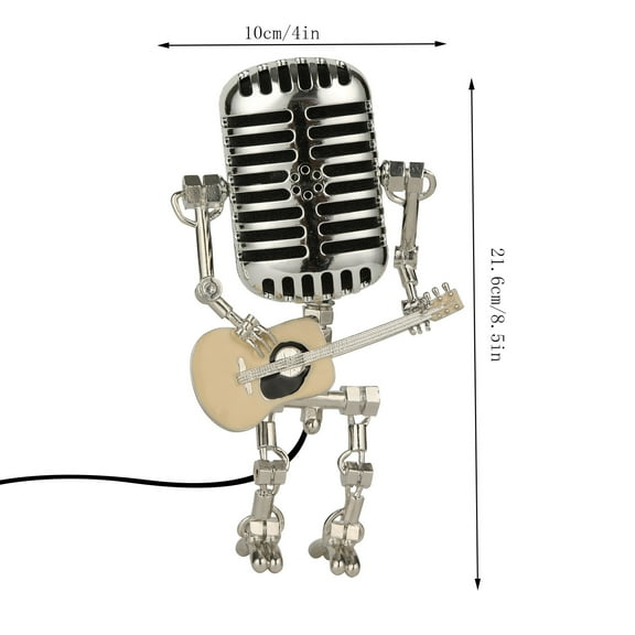Thsue Vintage Microphone Robot Table Lamp Home Desktop Decoration