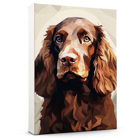 Thuan American Water Spaniel Art Funny Dog Canvas Wall Art Watercolor Animal Cute Puppy Painting Canvas Prints for Farmhouse Kitchen Bedroom Bathroom Decor Framed and Ready to Hang