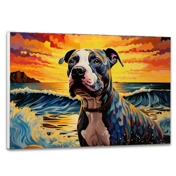 Thuan Dogo Argentino Dog Art Print Canvas, Dog Canvas Wall Art Painting Decor, Dog Pop Art Home Decor Artwork For Bedroom Living Room Bathroom decor
