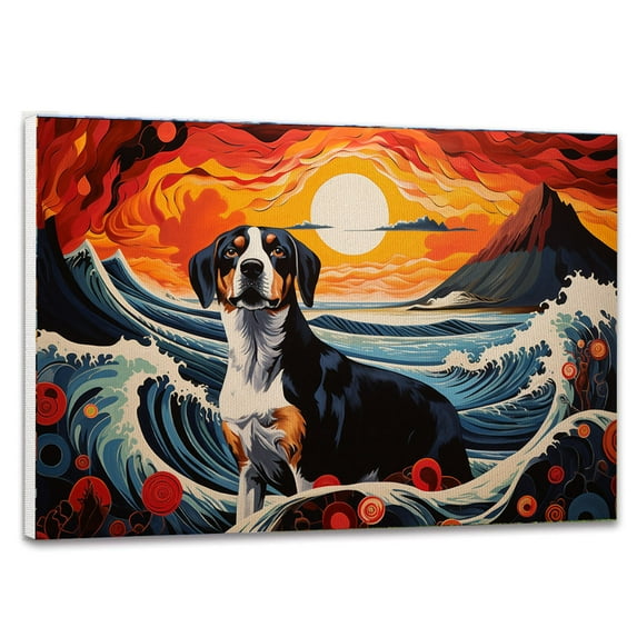 Thuan Entlebucher Mountain Dog Art Print Canvas, Dog Canvas Wall Art Painting Decor, Dog Pop Art Home Decor Artwork For Bedroom Living Room Bathroom decor
