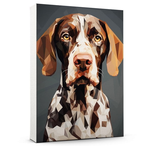 Thuan German Shorthaired Pointer Art Funny Dog Canvas Wall Art Watercolor Animal Cute Puppy Painting Canvas Prints for Farmhouse Kitchen Bedroom Bathroom Decor Framed and Ready to Hang