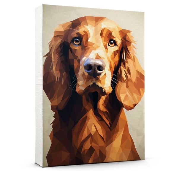 Thuan Irish Setter Art Funny Dog Canvas Wall Art Watercolor Animal Cute Puppy Painting Canvas Prints for Farmhouse Kitchen Bedroom Bathroom Decor Framed and Ready to Hang