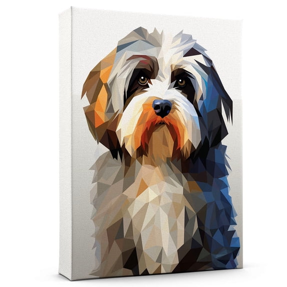 Thuan Polish Lowland Sheepdog Art Funny Dog Canvas Wall Art Watercolor Animal Cute Puppy Painting Canvas Prints for Farmhouse Kitchen Bedroom Bathroom Decor Framed and Ready to Hang