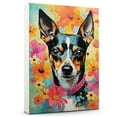 thumbnail image 1 of Thuan Rat Terrier Dog Flower Art Print Canvas, Wall art Painting Decor, Puppy Pop Art Home Decor Artwork For Bedroom Living Room Bathroom Decor, Puppies Colorful Photo, 1 of 6