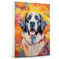 thumbnail image 1 of Thuan Saint Bernard Dog Flower Art Print Canvas, Wall art Painting Decor, Puppy Pop Art Home Decor Artwork For Bedroom Living Room Bathroom Decor, Puppies Colorful Photo, 1 of 6