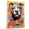 thumbnail image 1 of Thuan Staffordshire Bull Terrier Dog Flower Art Print Canvas, Wall art Painting Decor, Puppy Pop Art Home Decor Artwork For Bedroom Living Room Bathroom Decor, Puppies Colorful Photo, 1 of 6