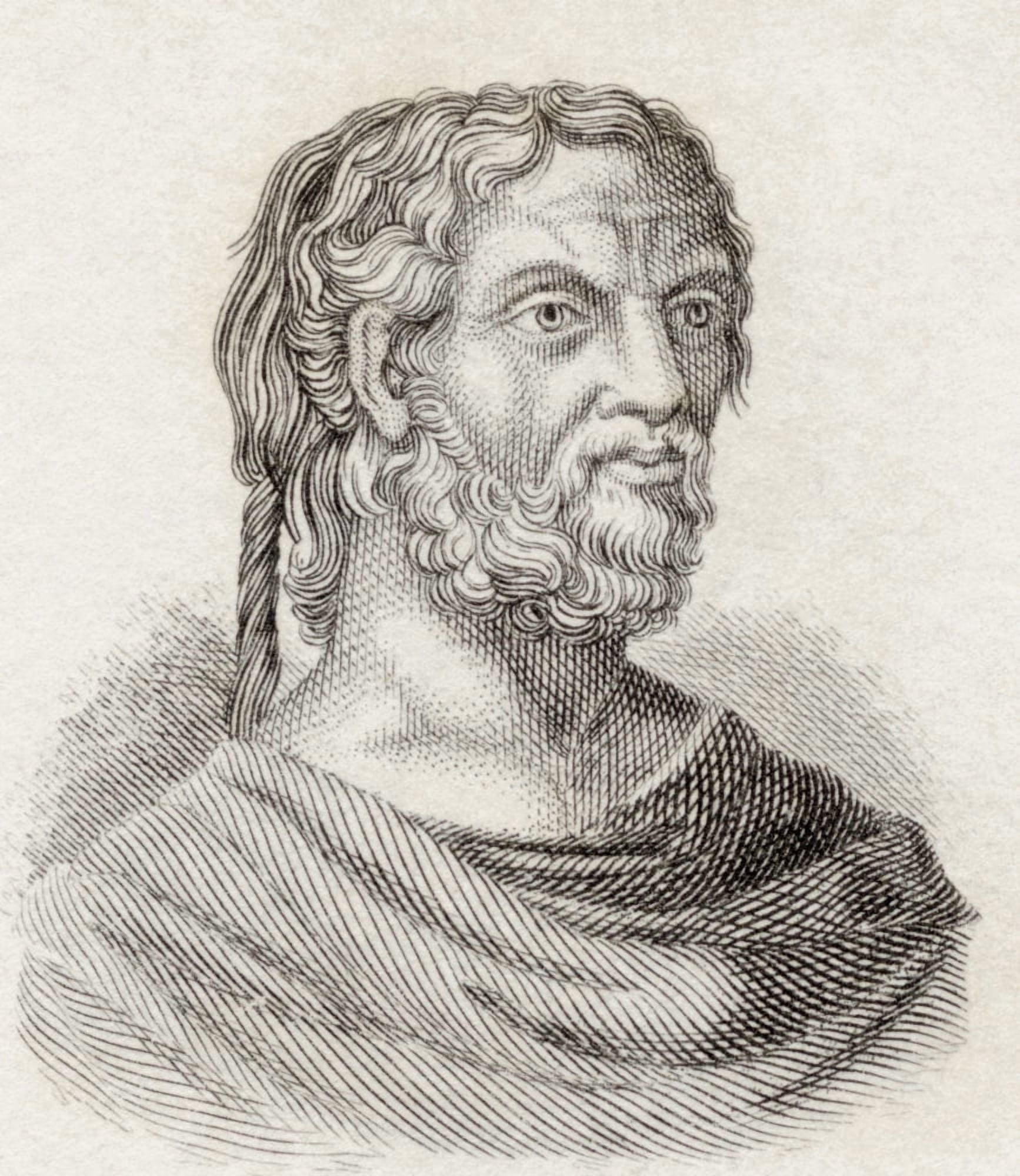 Thucydides C 460 Bc To C 395 Bc Greek Historian From Crabbes Historical Dictionary Published 1825 Canvas Art - Ken Welsh Design Pics (13 x 15)