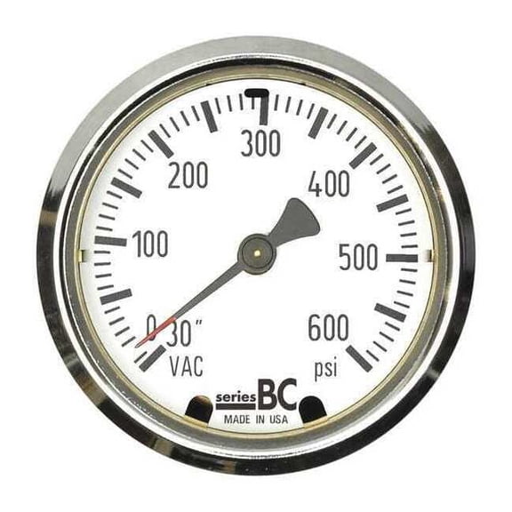 Thuemling Pressure Gauge,0 to 600 psi,2.5" Dial Sz BC-LFP-63-C