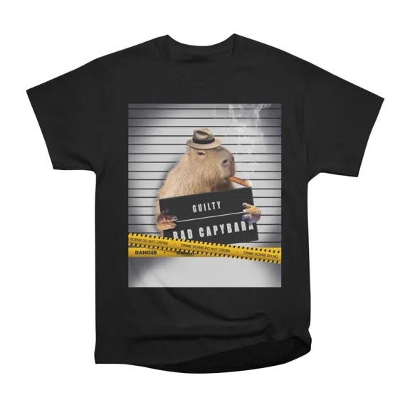 Thug Capybara T-Shirt Tee Gift For Him Merch For Her Apparel For Friend