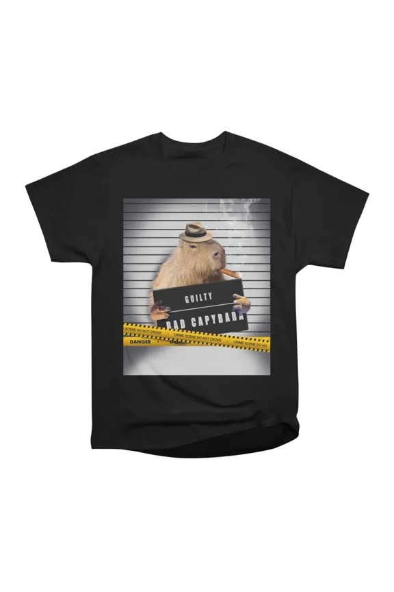 Thug Capybara T-Shirt Tee Gift For Him Merch For Her Apparel For Friend