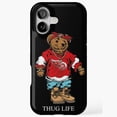 thumbnail image 1 of Thug Life Bear Inspired White Graphic Print iPhone Case 17 through 11 Pro Max, 1 of 2