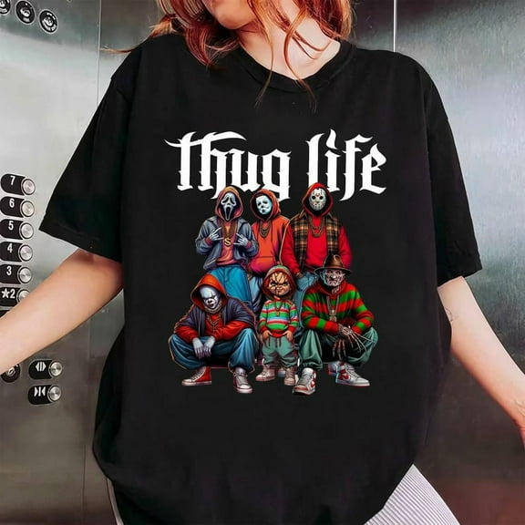 Thug Life Horror Movie Shirt Killer Scary Halloween Horror Friend Shirt Halloween Vibes Tee