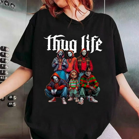 Thug Life Horror Movie Shirt Killer Scary Halloween Horror Friend Shirt Halloween Vibes Tee