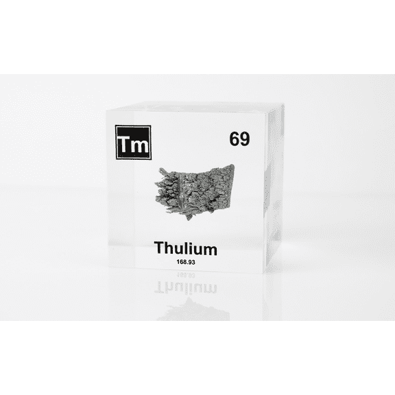 Engineered Labs Educational Thulium Element Cube Display Clear Acrylic USA