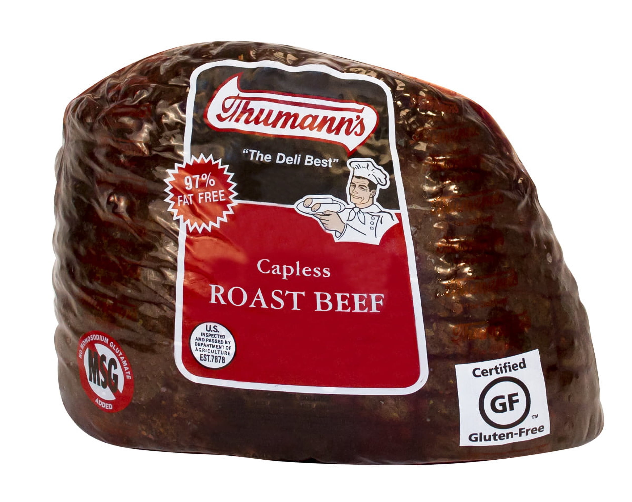 Thumann's Capless Roast Beef, DeliSliced, Plastic Bag, 2 oz. (56g