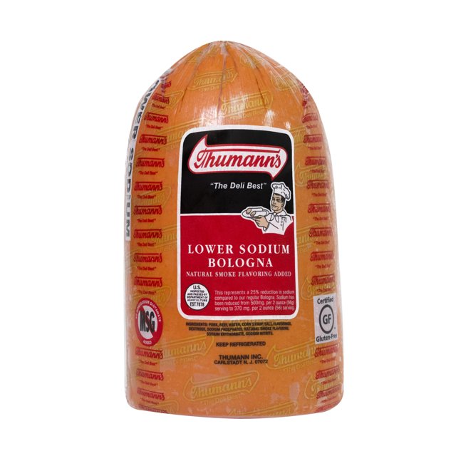 Thumann's Lower Sodium Pork & Beef Bologna, DeliSliced, Plastic