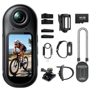 Thumb Action Camera, With 64G SD Card,4K 60FPS Video Camera, Mini Body Cam with Spring Clip,,Waterproof Case Included, Hands-Free POV Recorder for Cycling Motorcycle Vlogging
