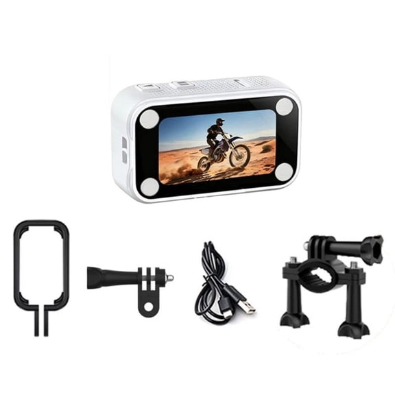 Thumb Action Camera Sport Cam 1.47 Inch 120 Angle Cycling Bike Photo Mini Portable Camera Video Recorder White