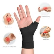 Thumb Compression Arthritis Gloves (1 Pair), Elastic Wrist Support Brace Fingerless Glove with Gel Thumb Injury Pads, Comfortable Carpal Tunnel Sleeve for Arthritis, Joint Pain, Tendonitis, Sprains
