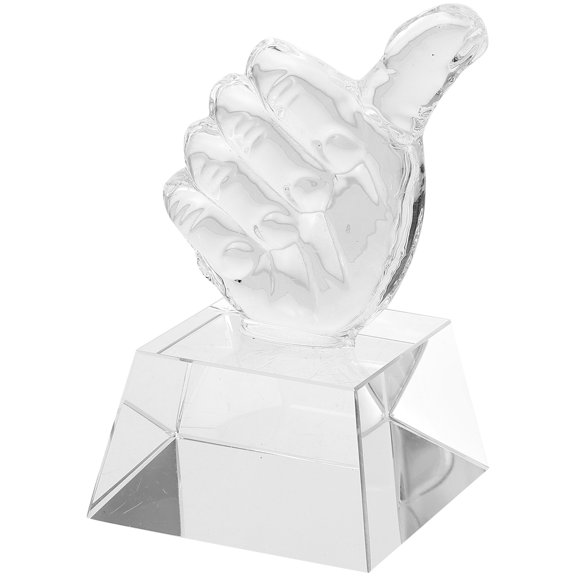 Raindrops Decorative Trophy Model Delicate Crystal Trophy Cup Thumb Shaped Trophy Decor Thumb Model