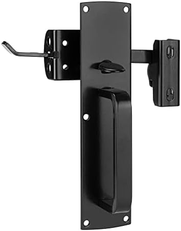 Thumb Gate Latch Hardware for Wooden Fences Heavy Duty, Self Locking Fence Latch Kit with Handle, Door Latch Gate  kit for Wooden/Vinyl Fence, Outdoor Metal Gate, Black Finish