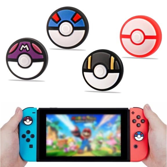 4 Thumb Grip Caps Compatible with Nintendo Switch/OLED/Lite, Silicone Buttons Covers for JoyCons Controller-Multicolor