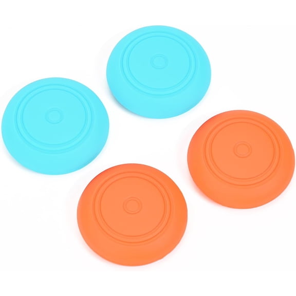 Thumb Grips Caps Design for Switch 2 Console, Soft Silicone Joycon Analog Controller Protective Anti-Slip Covers 4PCS Button Joy Con Joystick Caps Stars - Blue Orange