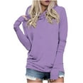 thumbnail image 1 of Thumb Holes Hoodie for Women Solid Long Sleeve Hooded Sweatshirts 2024 Casual Slim Pullover Tops S-5XL, 1 of 5
