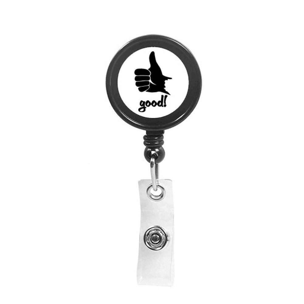 Thumb Outline Personalized Gesture Retractable Keychain Badge Holder ID Badge