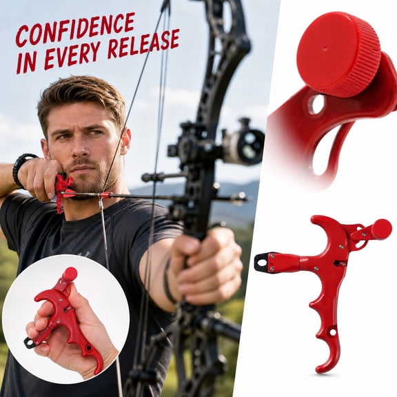 Thumb Release for Compound Bow with Ergonomic Four-Finger Grip Design, Precision Archery Release for Hunting Enthusiasts, Outdoor Bow Accessories
