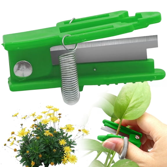 Thumb Ring Garden Stem Pruning Cutter, Plastic Finger Held Flower Leaf Trimming Tool, Spring Loaded Mini Floral Branch Snips, Lightweight DIY Flower Arrangement Trimming Shear, Small Finger Pruner