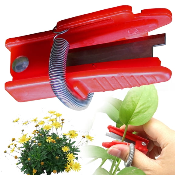 Thumb Ring Garden Stem Pruning Cutter, Plastic Finger Held Flower Leaf Trimming Tool, Spring Loaded Mini Floral Branch Snips, Lightweight DIY Flower Arrangement Trimming Shear, Small Finger Pruner