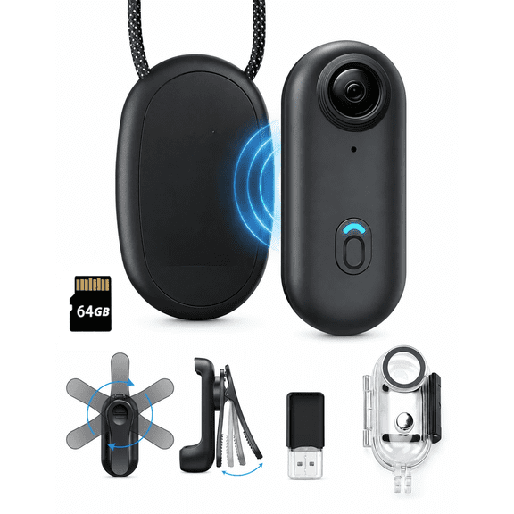 JETO 1080P Mini Body Camera 64GB, Wearable Clip-On POV Camera WiFi App