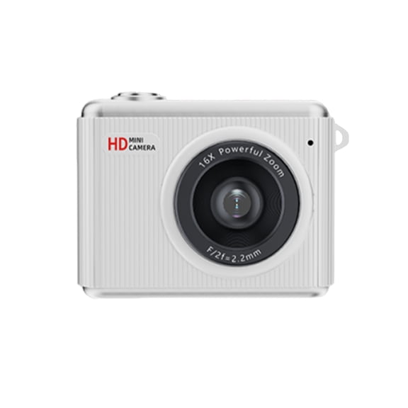 Thumb Sized Action Camera, 1080P HD Video 16X Zoom Keychain Video Recorder, Supports 128GB Card for Travel Everyday Use (White)