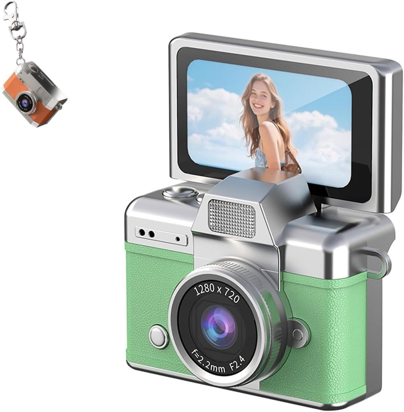 Thumb-Sized Flip Screen Mini Camera, 2026 New Mini Keychain Digital ...