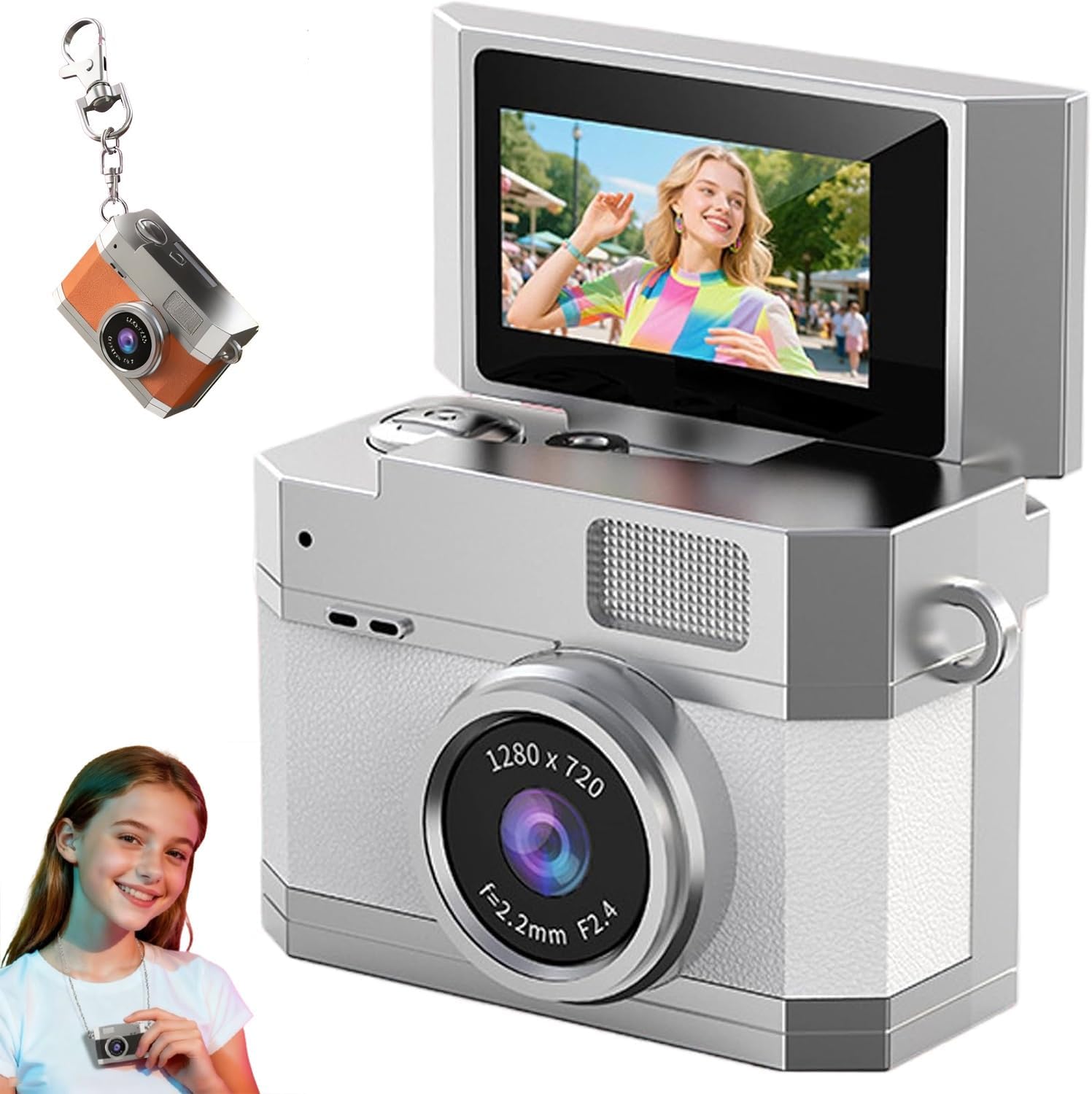 Thumb-Sized Flip Screen Mini Camera Digital Retro CCD High-Definition ...